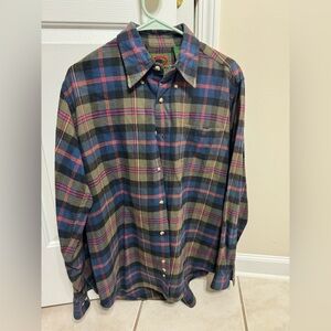 Blue and green plaid button-up shirt #plaidshirt #casual